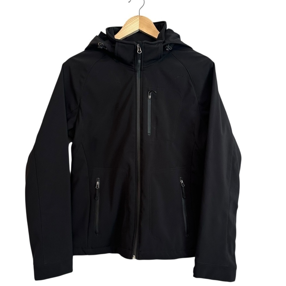 Alphine Cotton Men's Large Black Full Zip Hooded Winter Ski Snowboarding Jacket